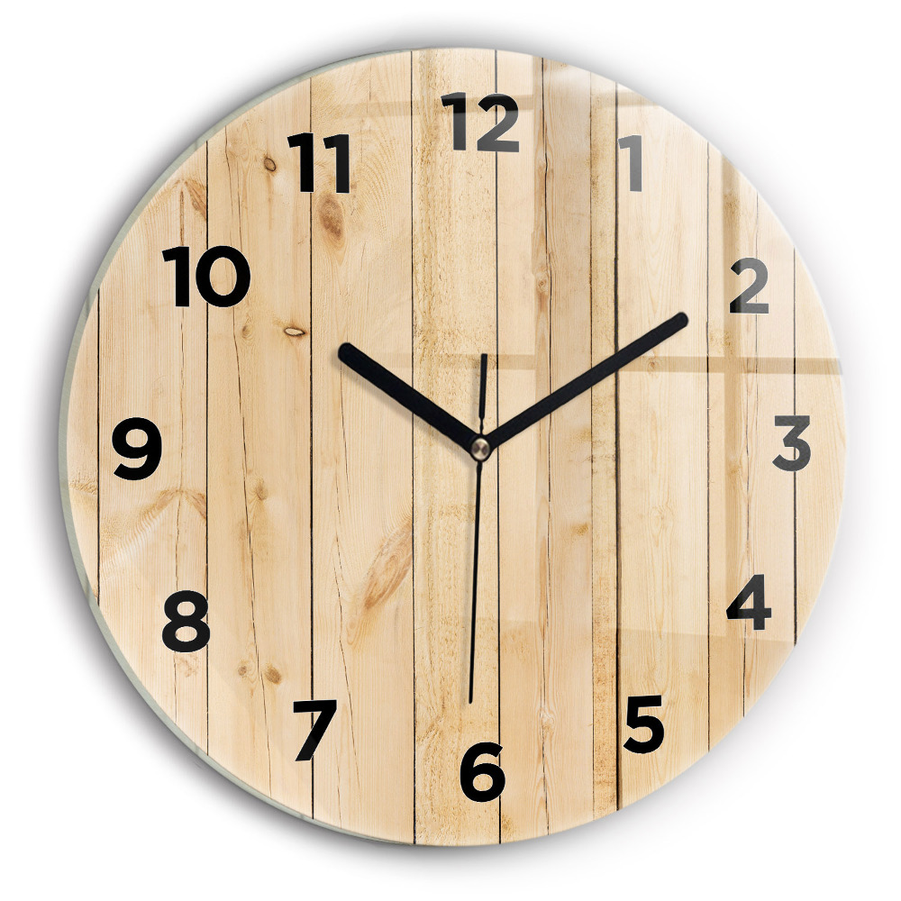 Pendule murale ronde Planches de bois