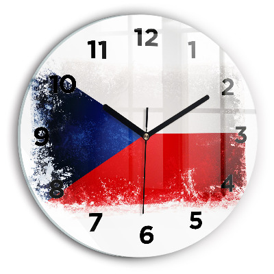 Horloge ronde murale Drapeau de la République tchèque