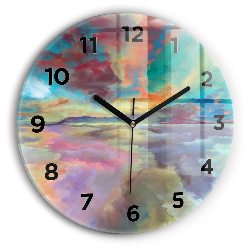 Horloge ronde Paysage abstrait