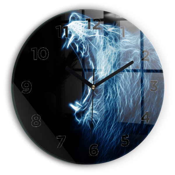 Horloge ronde Lion sauvage