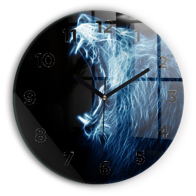 Horloge ronde Lion sauvage