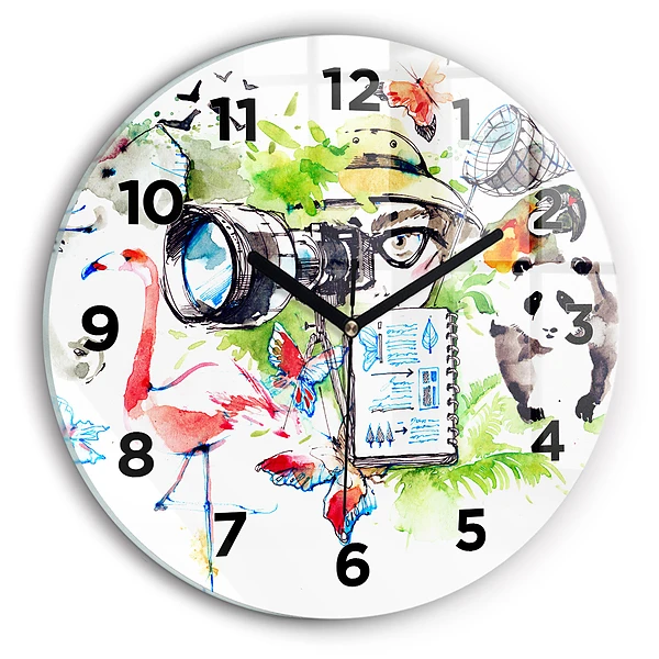 Horloge ronde murale Zoologiste