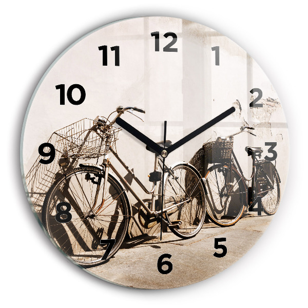 Horloge ronde en verre Vélo italien