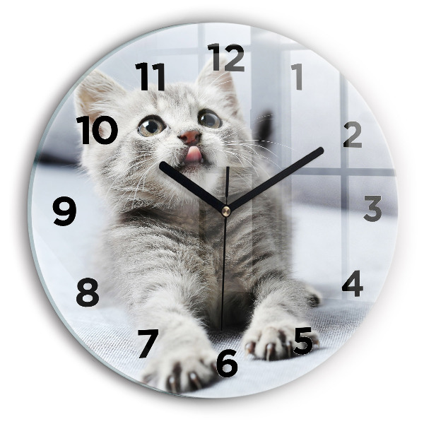 Horloge ronde murale Chat sur un canapé