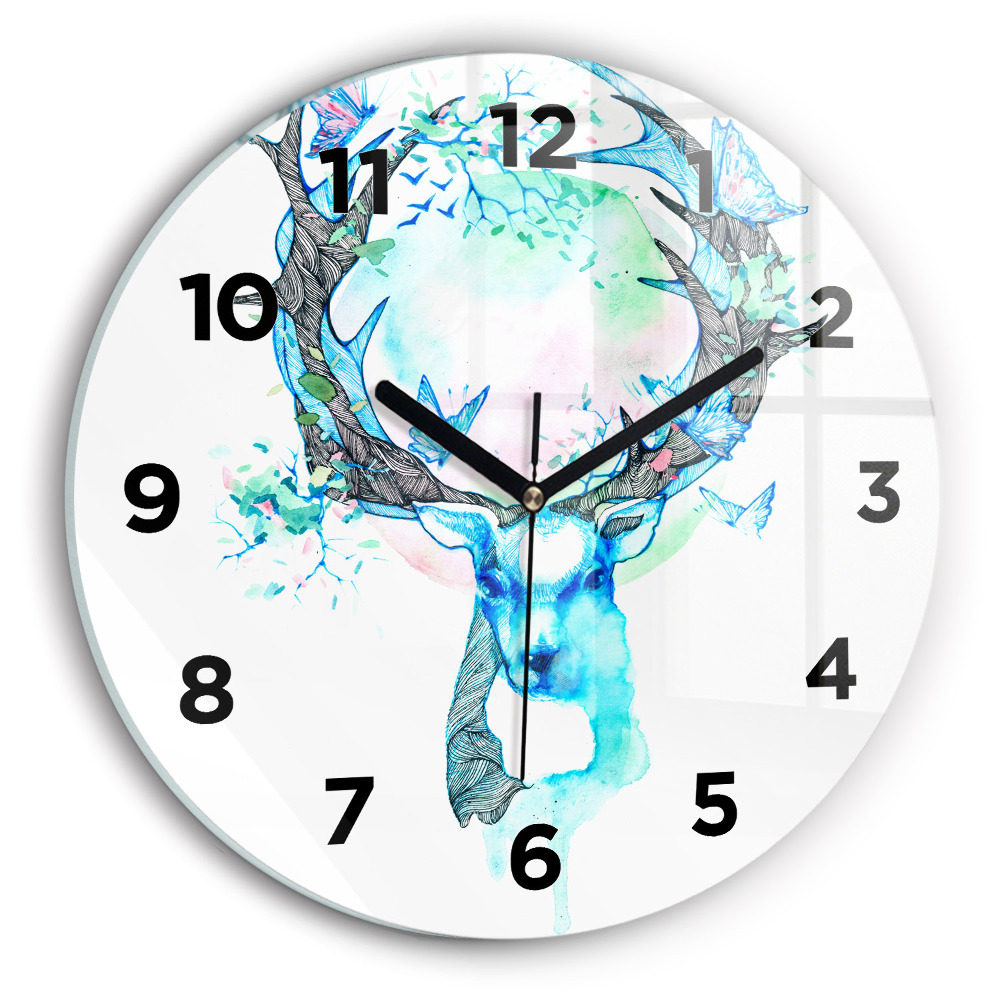 Horloge ronde Illustration d'un cerf