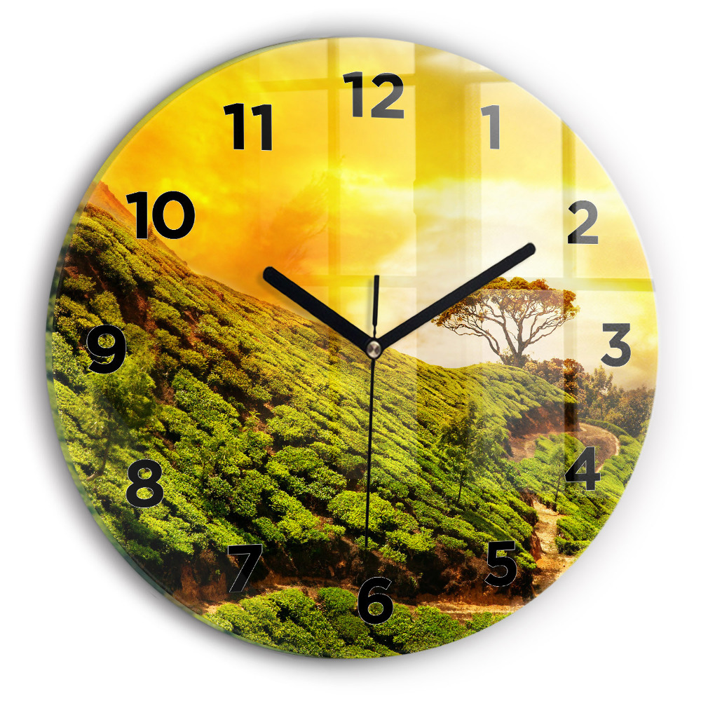 Horloge ronde murale Colline de thé