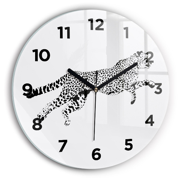 Horloge ronde Silhouette de panthère