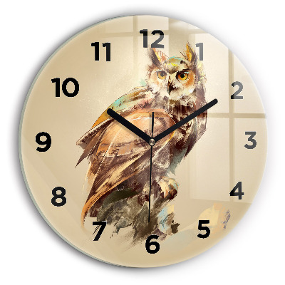 Horloge ronde murale Hibou - un signe de sagesse