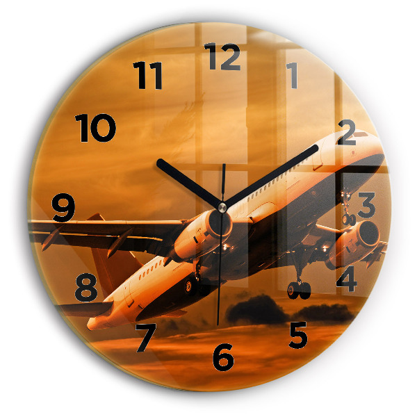 Horloge ronde murale Voyage en avion