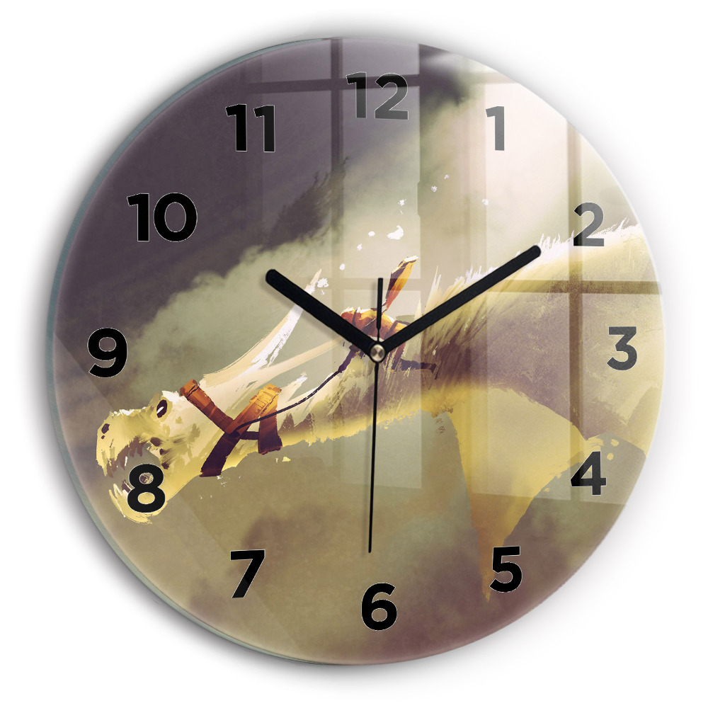 Pendule murale ronde Illustration d'un dragonnier