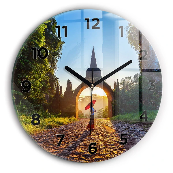 Horloge ronde murale Parc de Surat Thani en Thaïlande