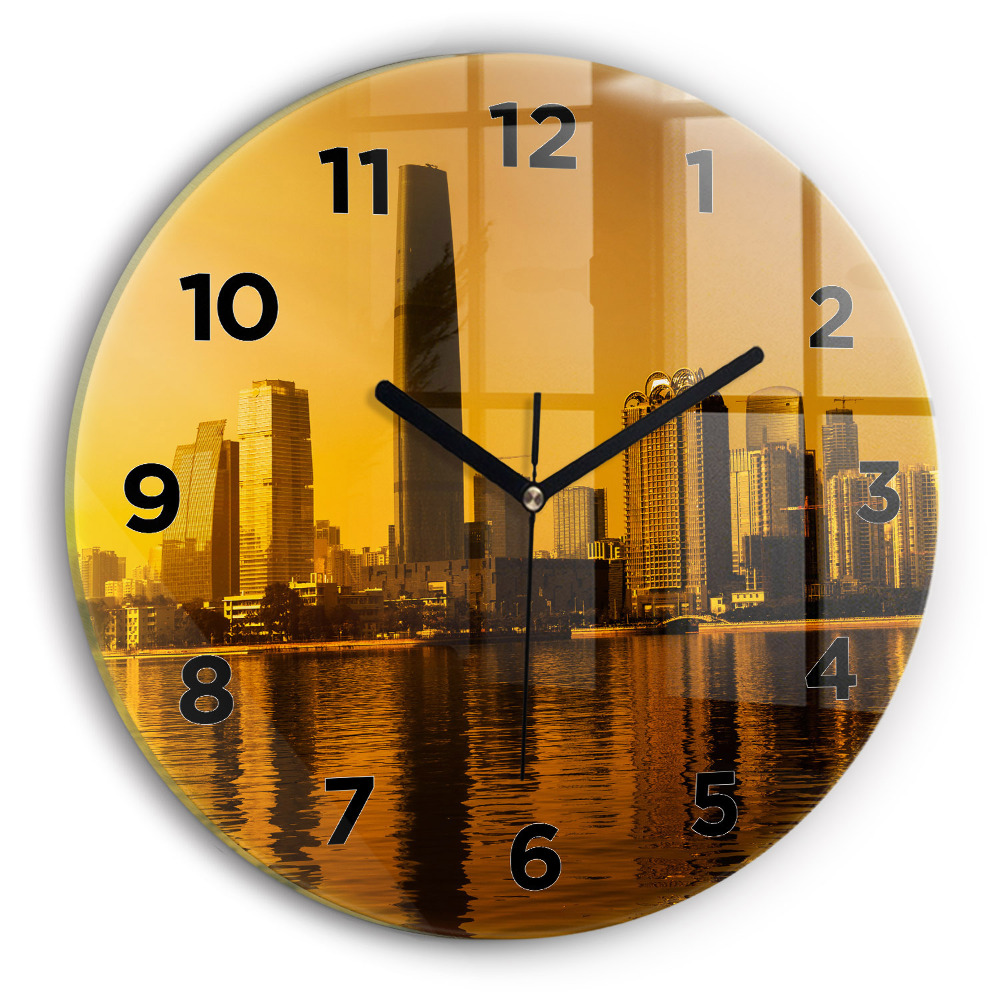 Horloge ronde en verre Rivière Zhujiang