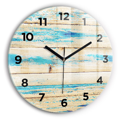 Horloge ronde Bois rayé