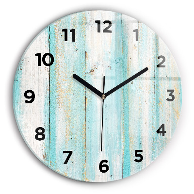Horloge ronde murale Planches bleues