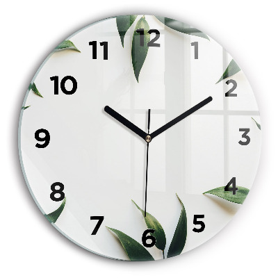 Horloge ronde murale Cadre de feuille