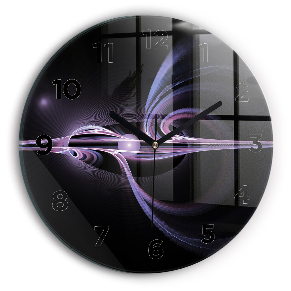 Horloge ronde murale Abstraction violette