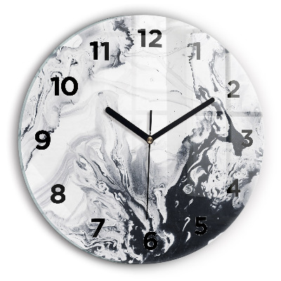 Horloge ronde murale Marbre abstrait à l'encre