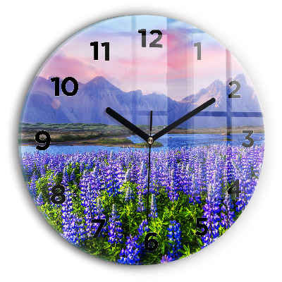 Horloge ronde Vue d'une montagne en Islande