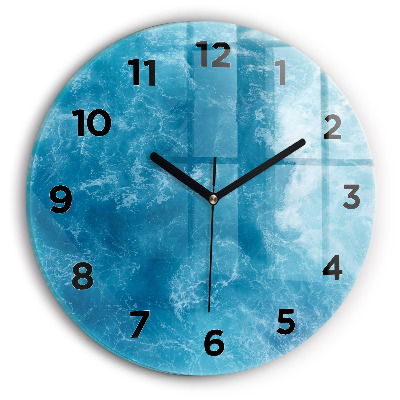Horloge ronde en verre Eau de mer