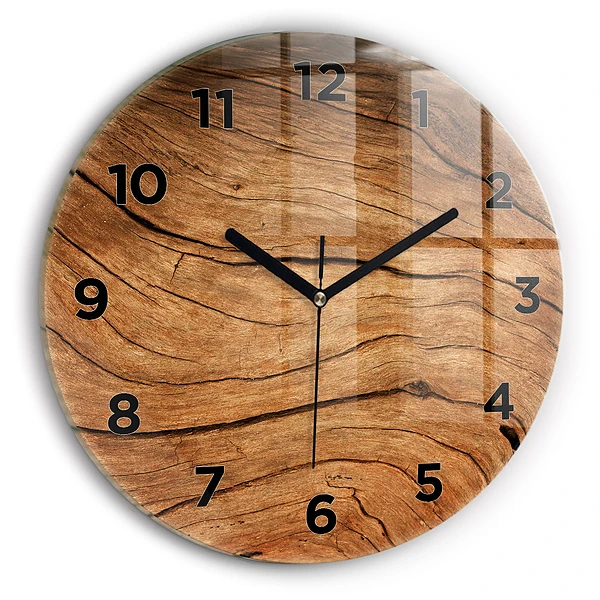 Pendule murale ronde Vieux bois