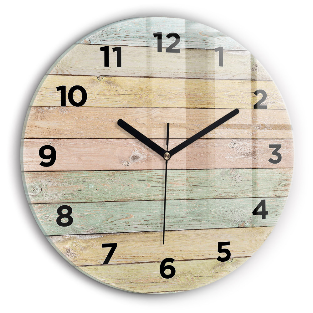 Horloge ronde Tableaux colorés