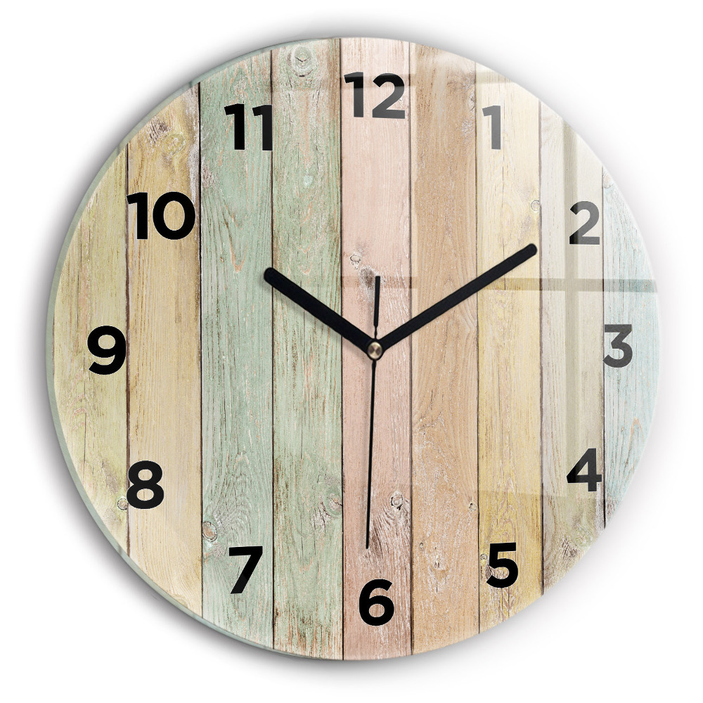Horloge ronde murale Planches colorées