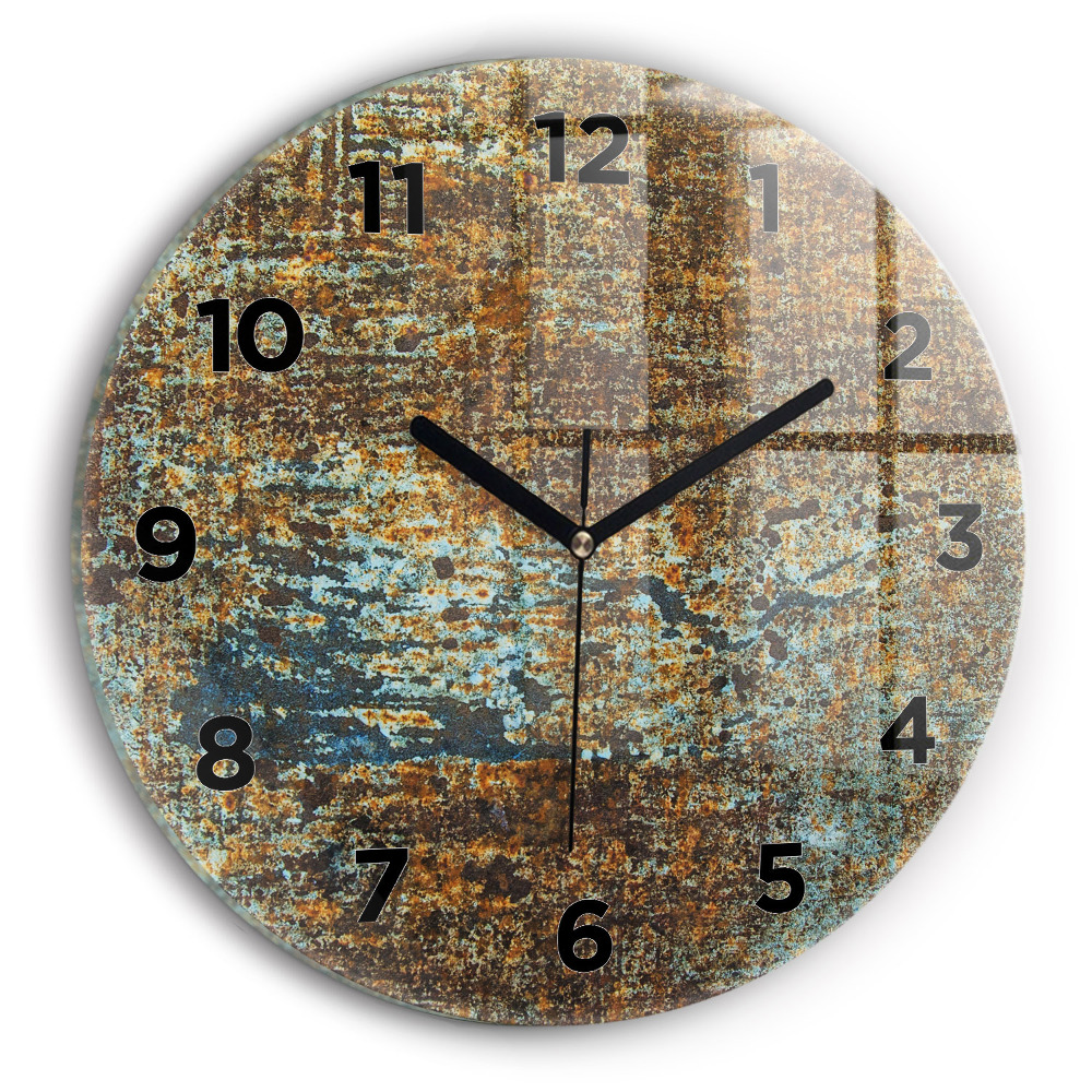 Horloge ronde en verre Texture vieux métal