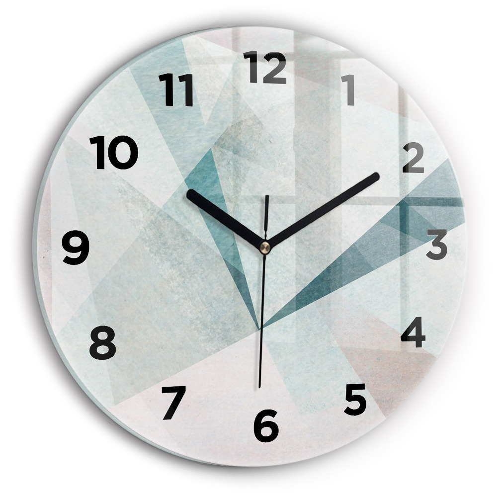 Horloge ronde en verre Texture abstraite de triangles