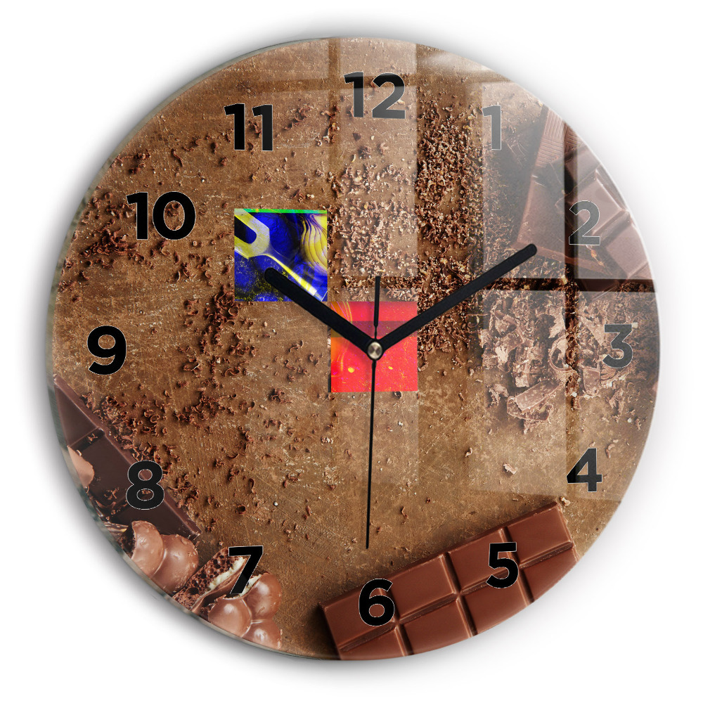 Pendule murale ronde Tablettes de chocolat