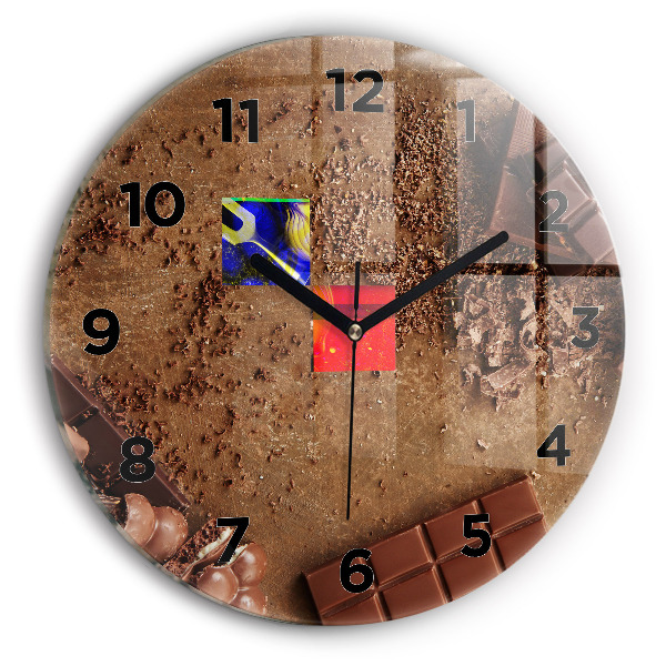 Pendule murale ronde Tablettes de chocolat