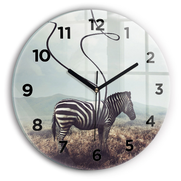 Horloge ronde Zèbre - Abstraction