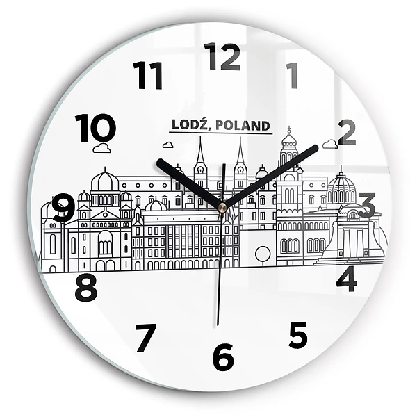 Horloge ronde en verre Łódź architecture panorama