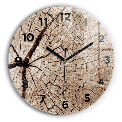 Pendule murale ronde Vieux tronc d'arbre