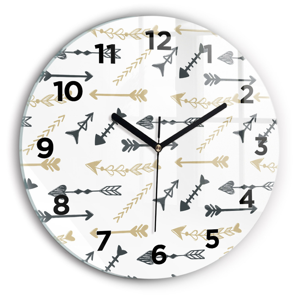 Horloge ronde en verre Motif géométrique de hipster