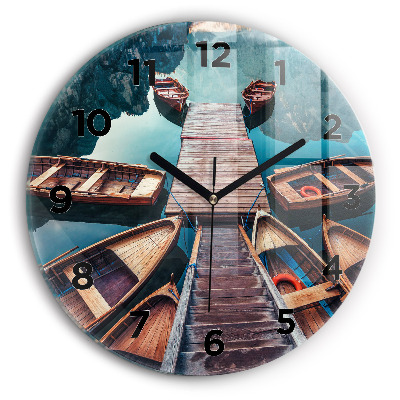 Pendule murale ronde Plate-forme et lac