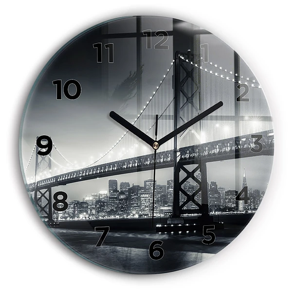 Horloge ronde murale Pont de nuit à San Francisco