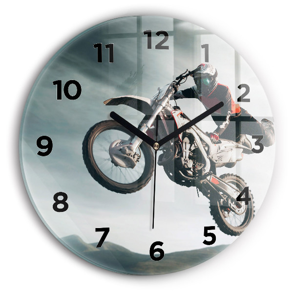 Horloge ronde murale Moto style adrénaline