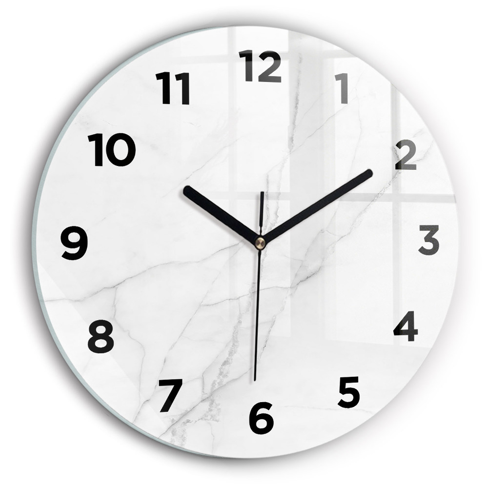 Horloge ronde en verre Marbre décoratif