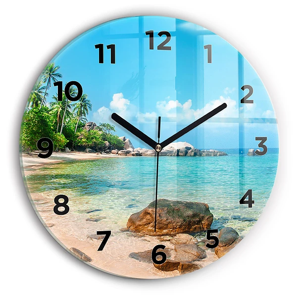 Horloge ronde murale Belle plage en Thaïlande