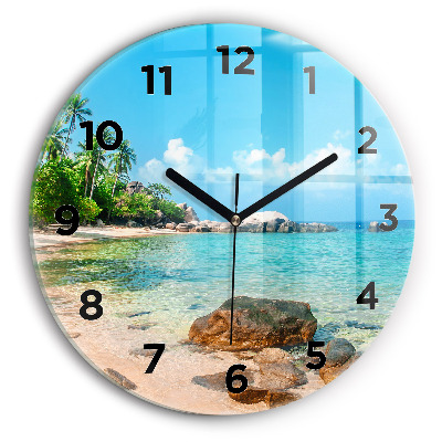 Horloge ronde murale Belle plage en Thaïlande