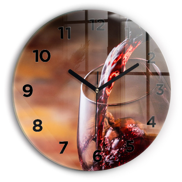 Horloge ronde Verre de vin rouge