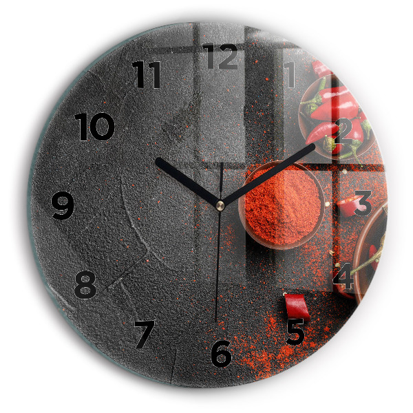 Horloge ronde Poivrons rouges