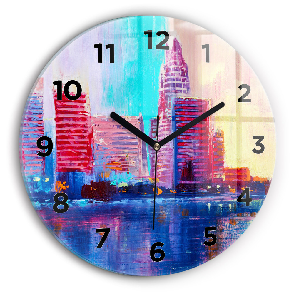 Horloge ronde murale Abstrait de gratte-ciel