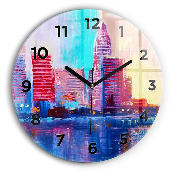 Horloge ronde murale Abstrait de gratte-ciel