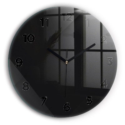 Horloge ronde en verre Motif de mur sombre