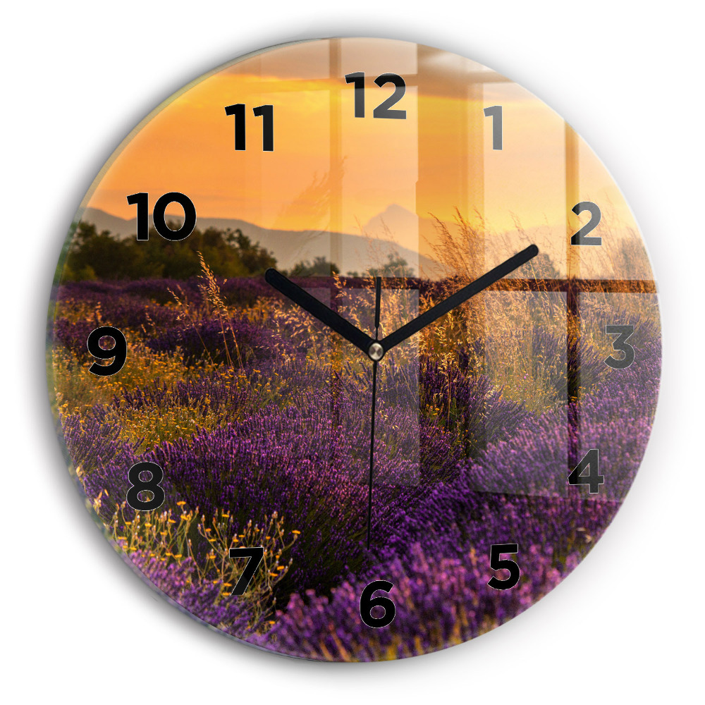Horloge ronde murale Prairie de lavande France