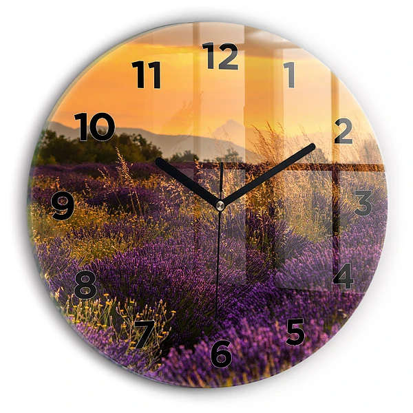 Horloge ronde murale Prairie de lavande France