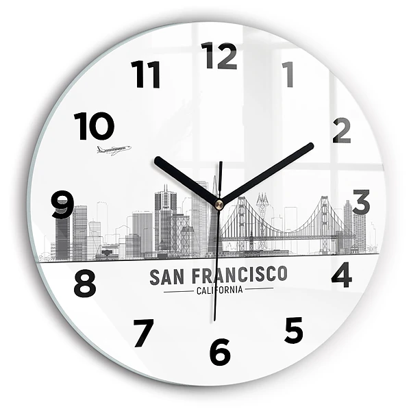 Horloge ronde Ligne d'horizon de San Francisco