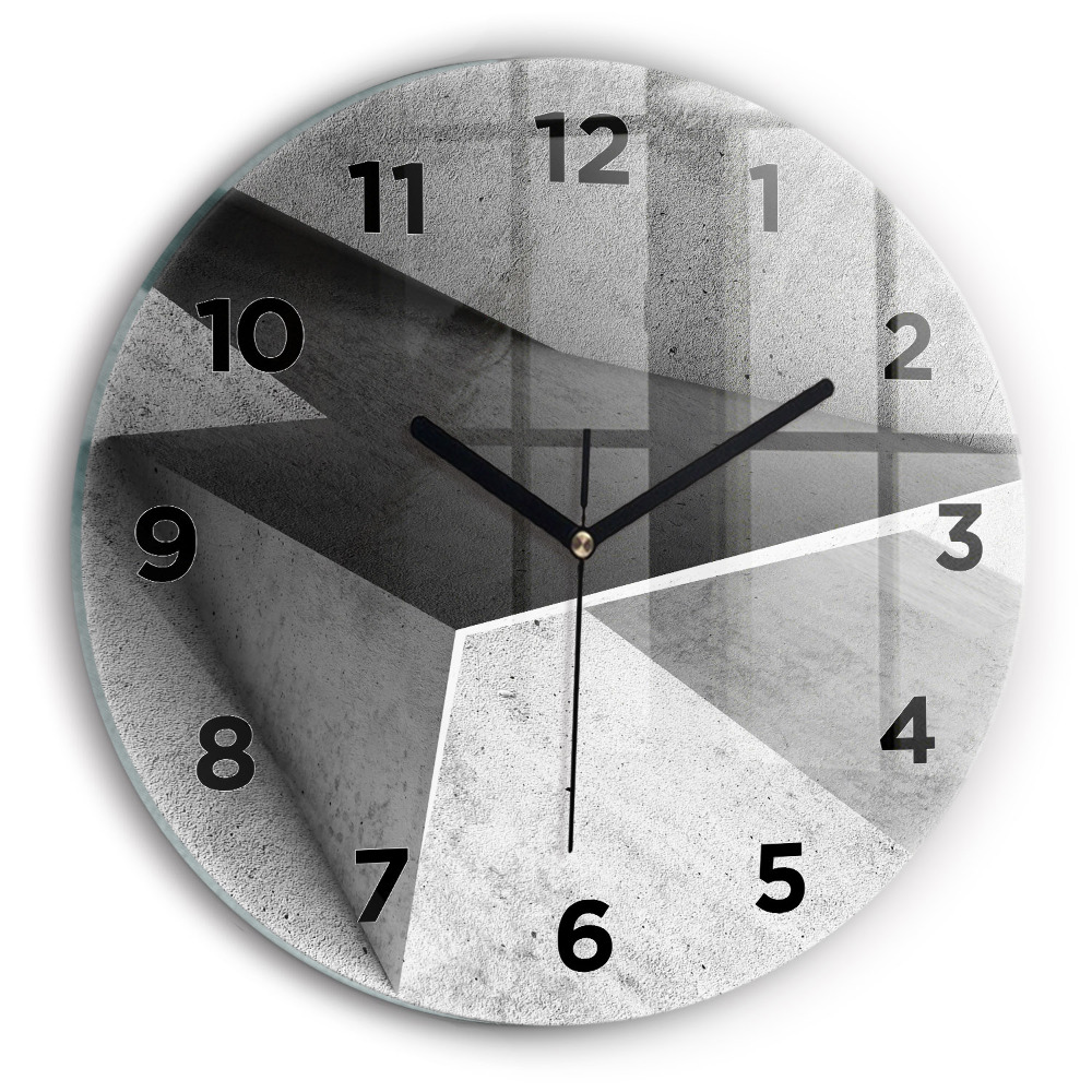 Horloge ronde en verre Triangles abstraits