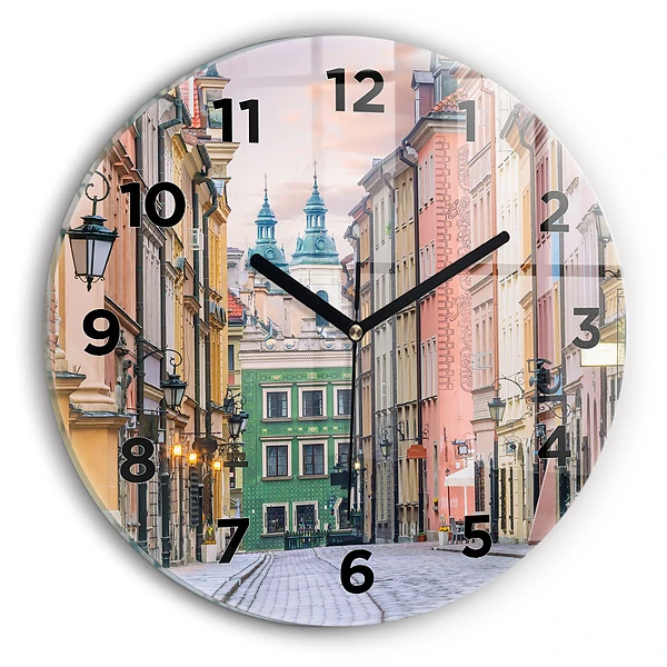 Horloge ronde en verre Vieille ville de Varsovie